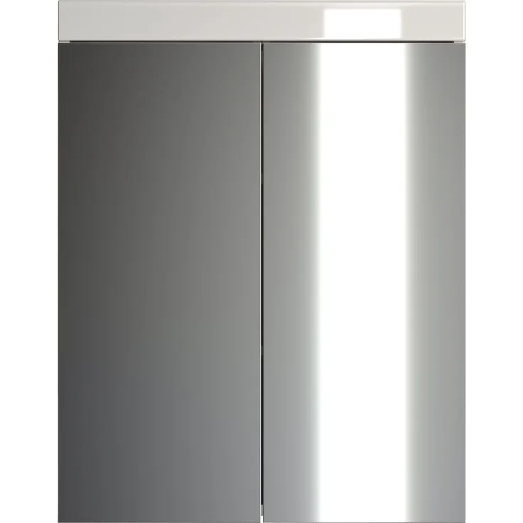 Trendteam 'Amanda' Spiegelschrank, Holz, 77 x 17 x 60 cm, Weiß Hochglanz