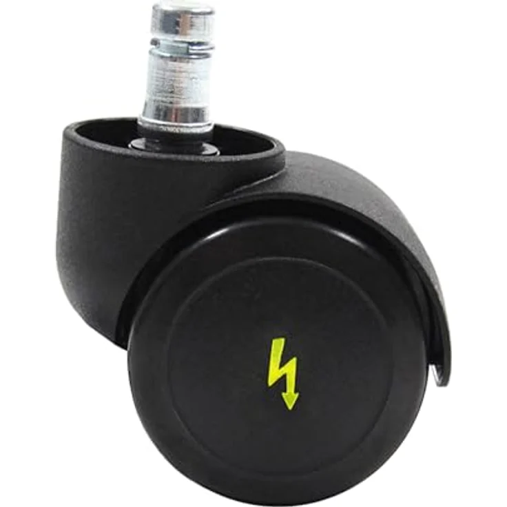 hjh OFFICE 619044 5x Elektrisch leitfähige Rollen 10x50 mm Bürostuhl Rollen für harte Böden | Ableitung von statischer Aufladung – Bild 3