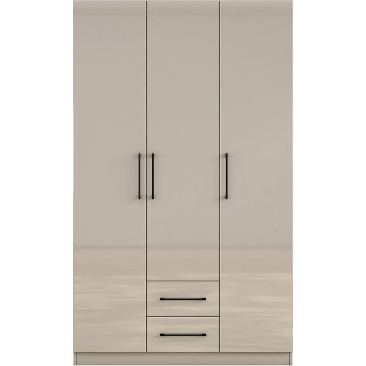 OTTO home Kleiderschrank Sylt Schlafzimmerschrank Garderobe Schrank Bestseller hochglanz (hochwertige schwarze Metallgriffe) Drehtürenschrank mit perfekter Innenausstattung, Breite 120cm