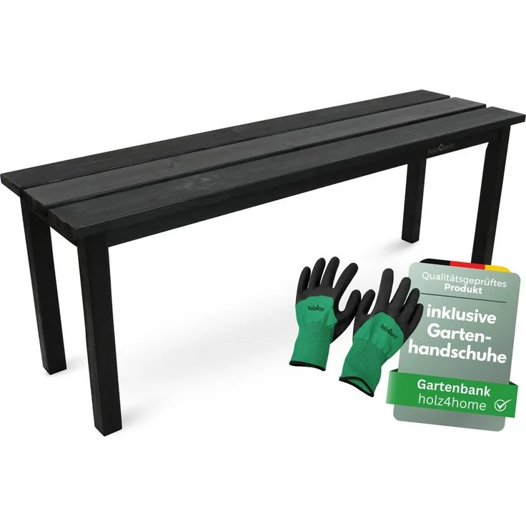 Holzbank für den Garten - Fichte - Schwarz