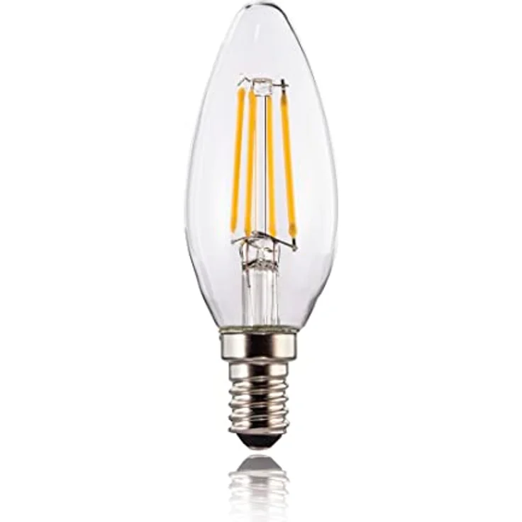 Xavax LED-Filament Lampe Kerze E14, Warmweiß 470 lm (2700K), ersetzt 40W, klar, 2 Stück – Bild 2