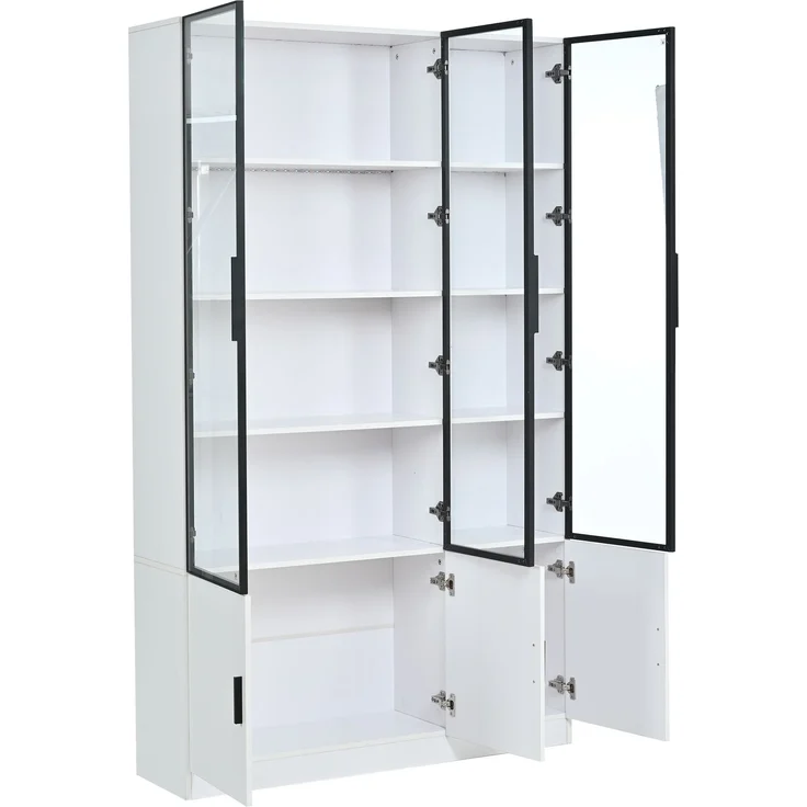 ZUBALIYA Schrank mit LED-Beleuchtung in Weiß, ideale Lösung für kleine Räume, robuste Verarbeitung, langlebige Materialien, einfache Selbstmontage, mit verständlicher Aufbauanleitung, si. (Modell 3) – Bild 10
