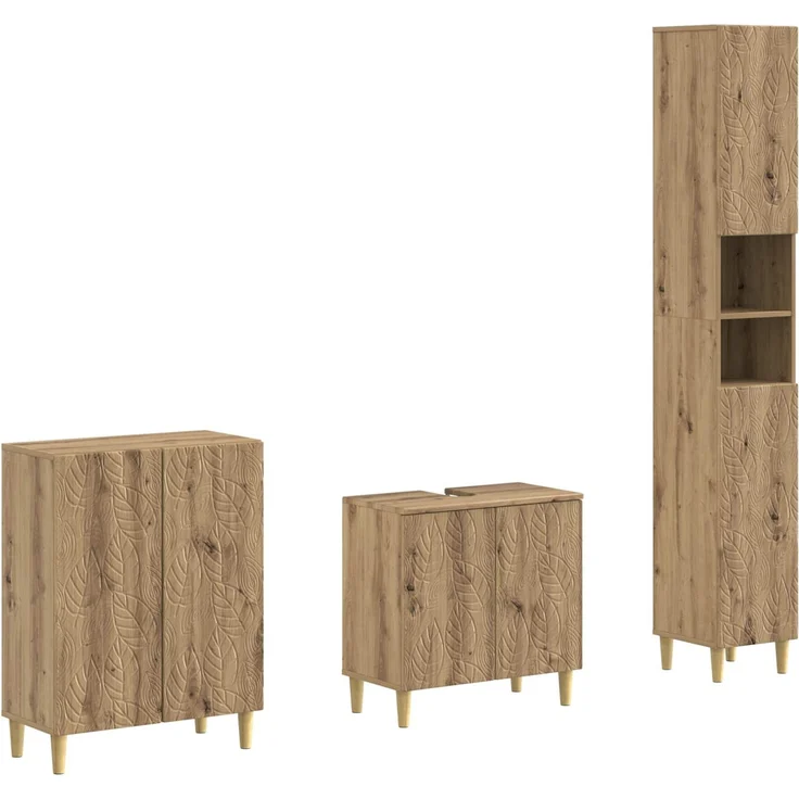 vidaXL 3-teiliges Badezimmer-Schranksystem DELFT Artisan-Eiche 3417467 – Bild 2