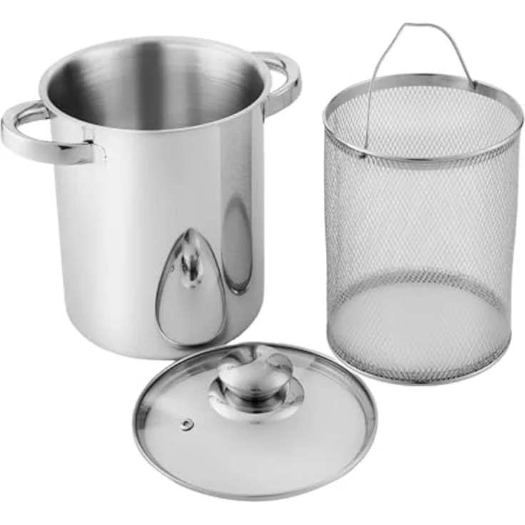 Michelino Edelstahl Spargeltopf 4 Liter Ø16cm, Höhe 20cm Spargel-Topf 10287 – Bild 1