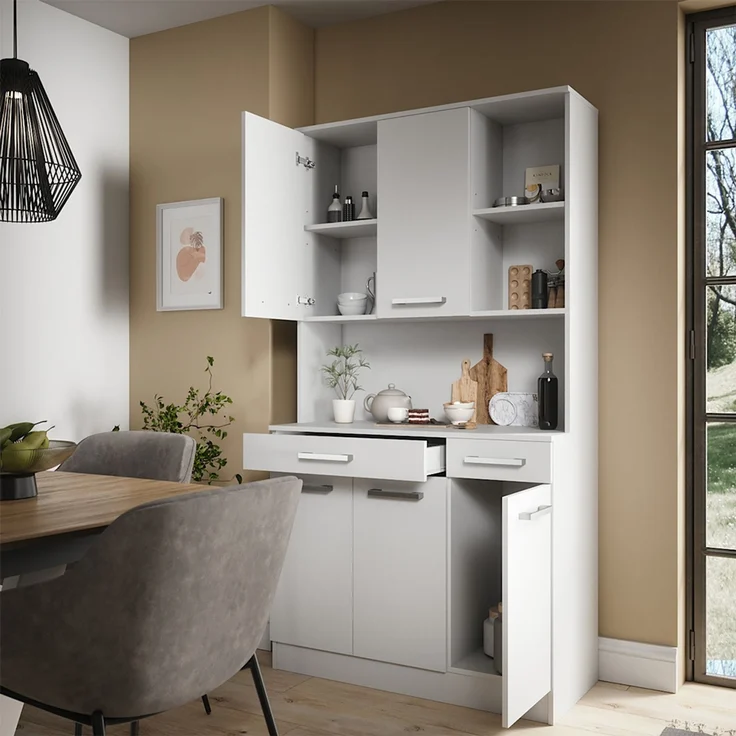 Küchenbuffet Raul Weiß 100.1 x 188.5 cm mit 5 Türen & 2 Schubladen Vicco – Bild 5