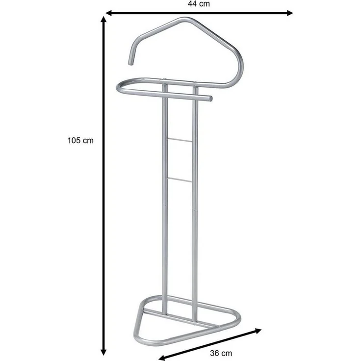 IDIMEX Herrendiener CAMILO, Stummer Diener Kleiderablage mit Hosenbügel aus Metall hellgrau – Bild 2