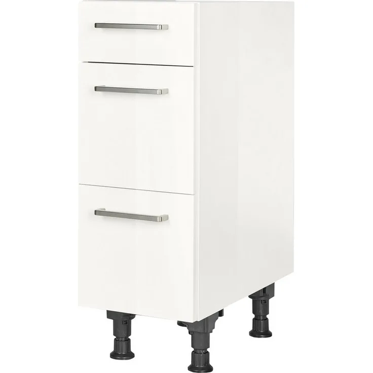 nobilia® Unterschrank "Flash", vormontiert, mit höhenverstellbaren Sockelfüßen, in den Breiten 30, 45, 60 und 90 cm, mit Schubkasten und Auszügen