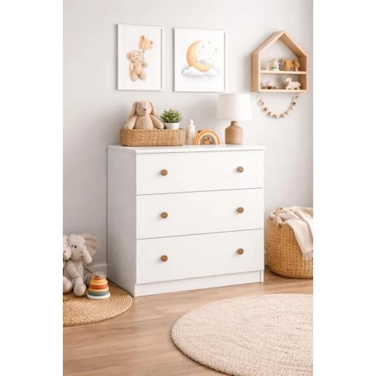Shefa Kids 830 Wickelkommode Weiß - Sicherer Wickeltisch für das Babyzimmer – Bild 5