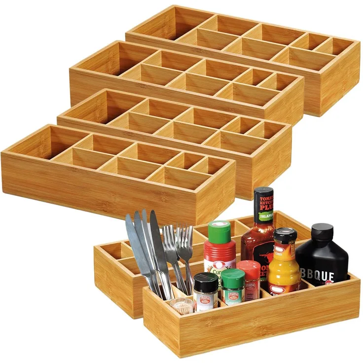 6 Stück Grillbox - Bambus, 36 x 15cm