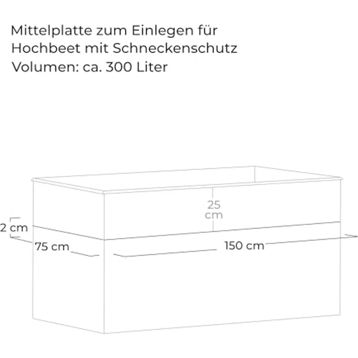 osoltus Hochbeet Mittelplatte passend für Hochbeete 150 x 75 cm – Bild 3