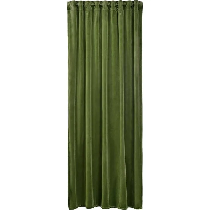 Gözze Vorhang Verdeckter Schlaufenschal MAGNUM, 135 x 245 cm, verdeckte Schlaufen, halbtransparent, Polyester, Tannengrün, Samtoptik