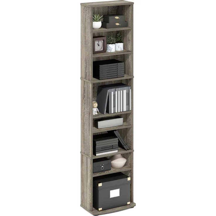 Furinno JAYA Platzsparender Multimedia-Lagerturm, Französische Eiche