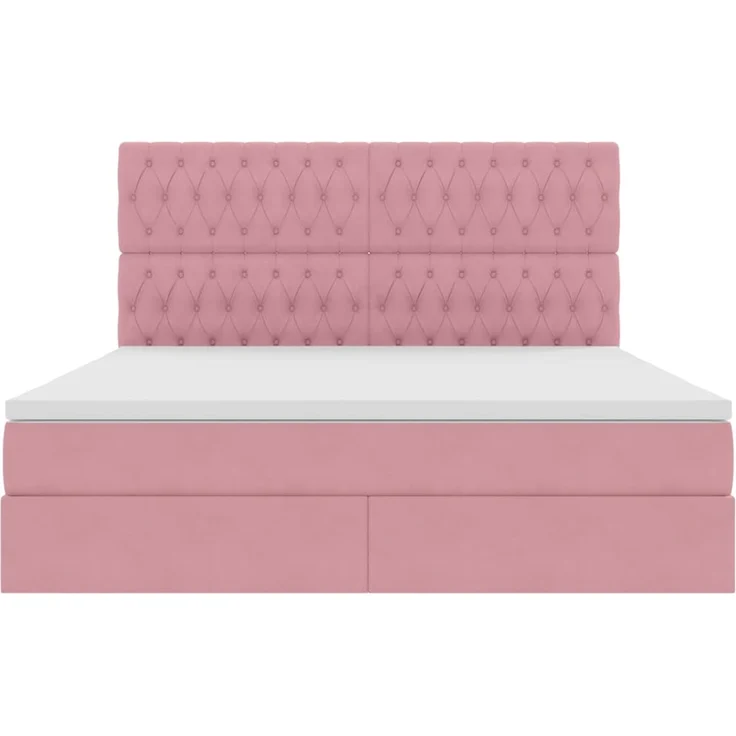 vidaXL LED-Speicherbett mit Matratze Rosa 160 x 200 cm Samt 3372740 – Bild 8
