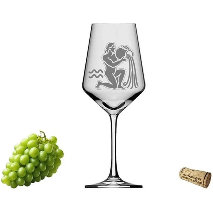 eXODA Weinglas Sternzeichen Wassermann 350ml – stilvoll spülmaschinenfest attraktiv, 1-tlg, Glas, Atemberaubende Darstellung – Bild 4