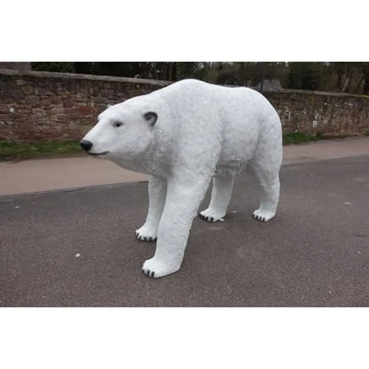 XXL Eisbär lebensgross Gartendeko 190x120x65~Garten Deko Figur WOW!