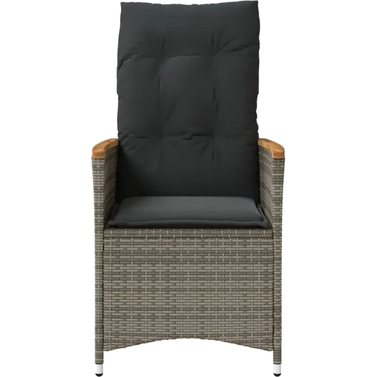 vidaXL Gartensessel mit Kissen 2 Stk. Verstellbar Grau Poly Rattan 365651 – Bild 9