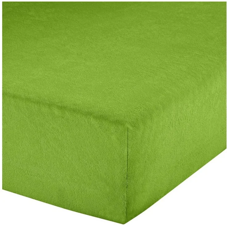 Erwin Müller Spannbettlaken Spannbettlaken "Erding", Frottee, Gummizug: Rundumgummi, (1 Stück), Frottee-Stretch Uni, Apfelgrün, Spannbettlaken | 90x190 - 100x200 cm – Bild 2