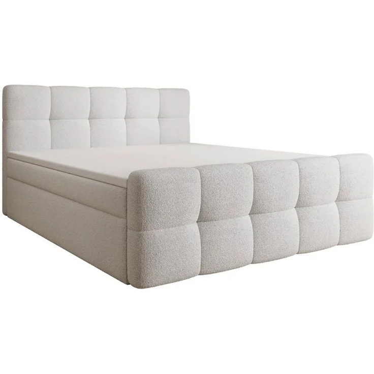 Luxusbetten24 Boxspringbett Cozy in Teddy Bouclé, mit Stauraum, inklusive Topper – Bild 1
