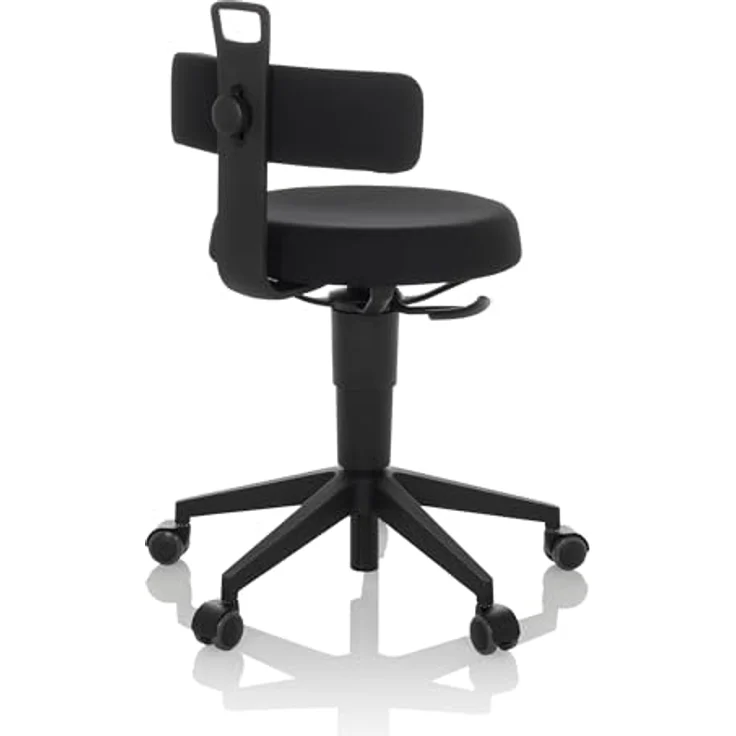 hjh OFFICE Balancestuhl höhenverstellbar TOP WORK FLEX beweglicher Arbeitshocker mit Rückenlehne, Stoff Schwarz – Bild 9