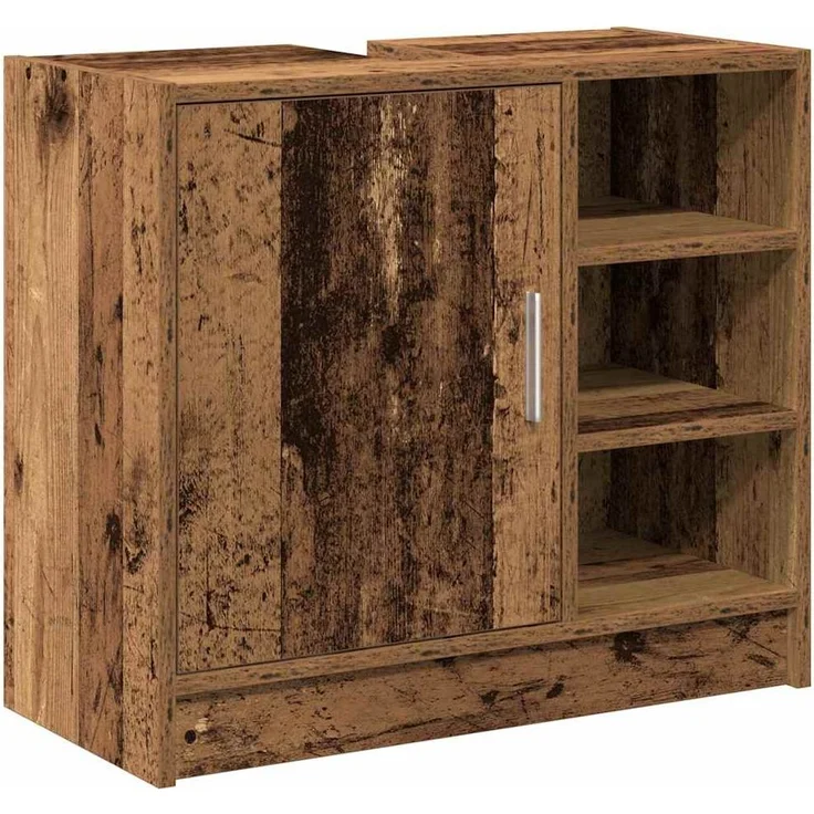 vidaXL Badezimmerschrank mit Tür Altholz 63 x 29 x 55 cm Holzwerkstoff 869212 – Bild 1