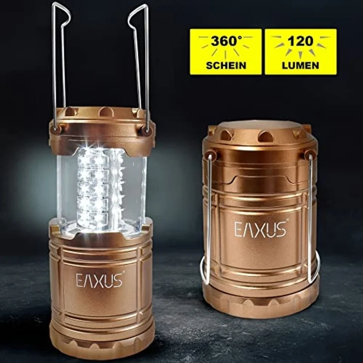 EAXUS Gartenleuchte 30 LED Campinglampe Batteriebetriebene Lampe für In- und Outdoor, LED fest integriert, Ausziehbar – Bild 2