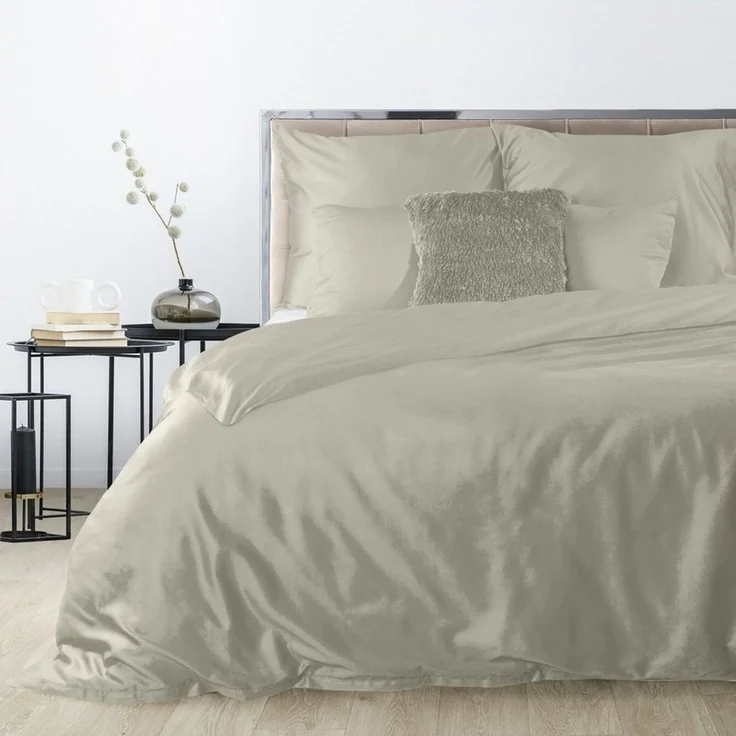 Eurofirany Bettwäsche Bettwäschegarnitur Ehebett mit Seidenglanz Makosatin Satinbaumwolle, Baumwolle, Hochwertige Bettwäsche, klassisch, musterlos – Bild 5