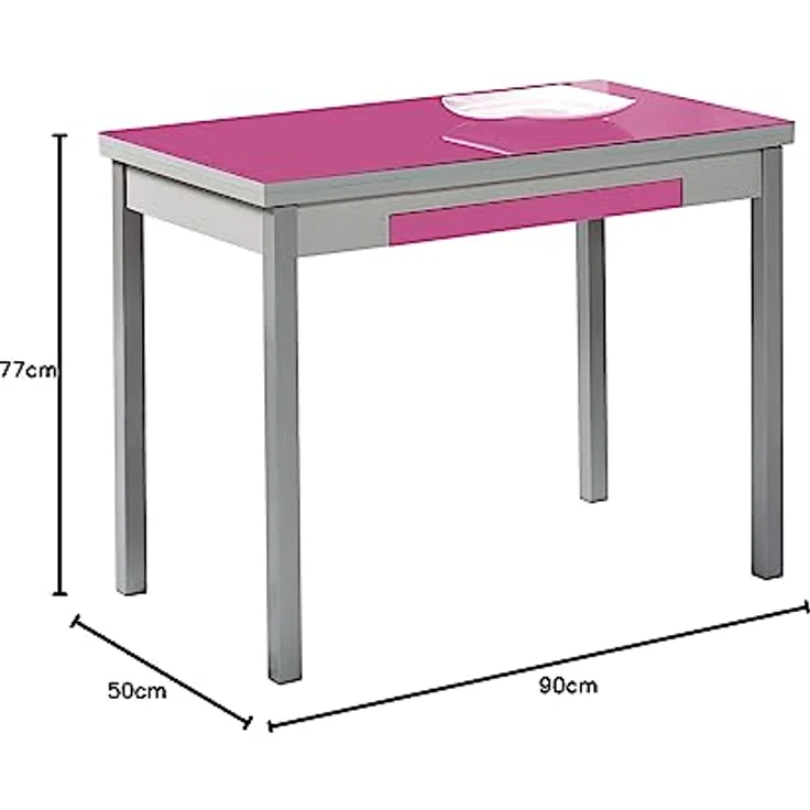 ASTIMESA Küchentisch, Metall, Fuchsia, 90 x 50 cm – Bild 3