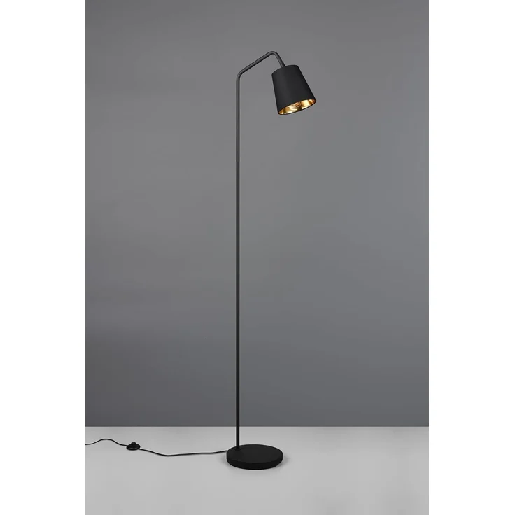 Stehleuchte BUDDY Spot schwenkbar, Metall & Stoffschirm Schwarz/Gold, Höhe 148cm – Bild 9