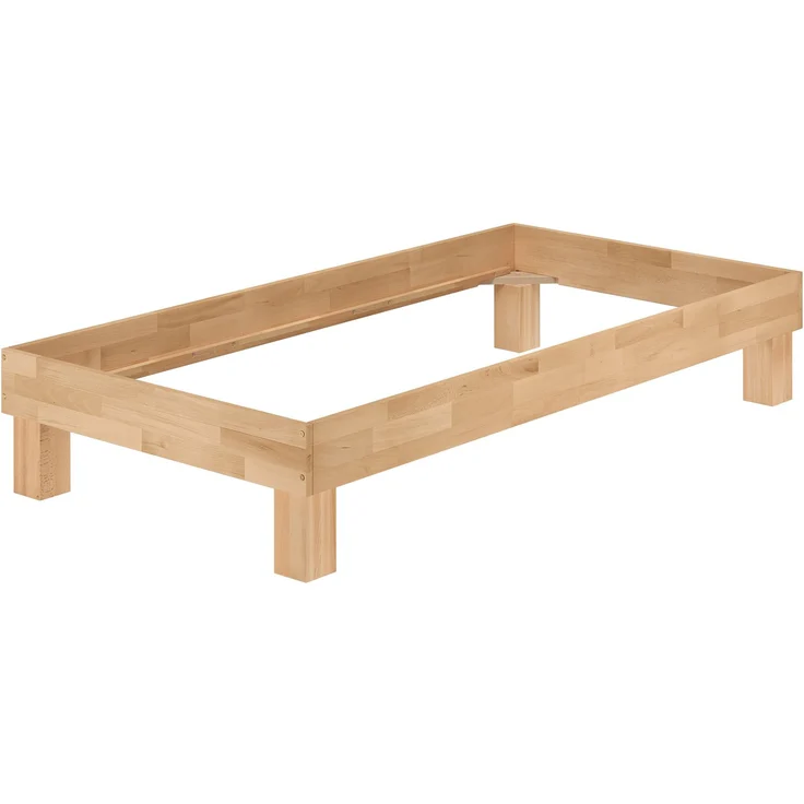 Holzbett breites Einzelbett 100x200 Buche geölt Futonbett mit wählbarem Zubehör V-60.87-10Federholzrahmen inkl. – Bild 2