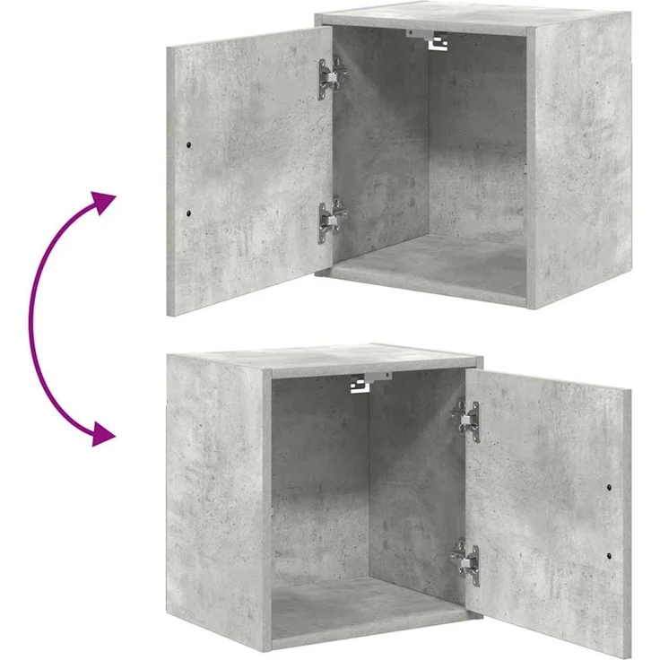 vidaXL Garagen-Wandschränke 2 Stk. Betongrau Holzwerkstoff 860632 – Bild 9