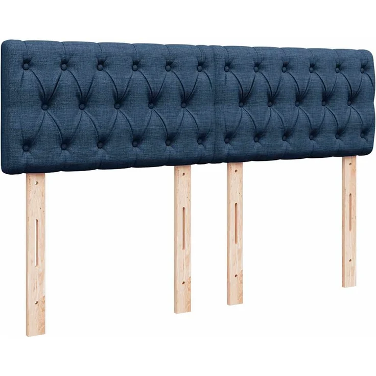 vidaXL Boxspringbett mit Matratze Blau 140x190 cm Stoff 3289764 – Bild 12