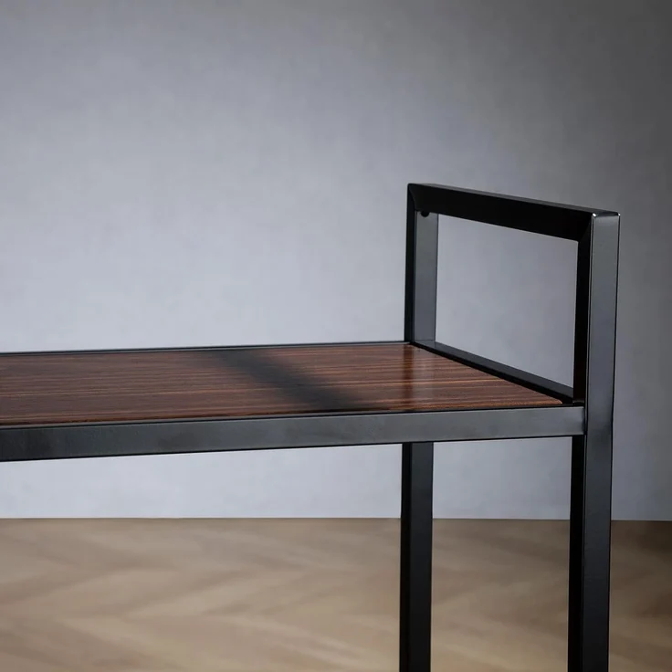 IDIMEX Servierwagen RIVO, Barwagen mit Rollen und 2 Ablagen, Beistellwagen modern Metall schwarz – Bild 5