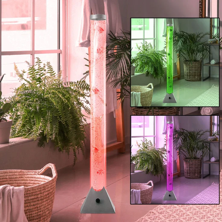 LED Deko Stehleuchte, Wassersäule, Deko-Fische, Höhe 120 cm – Bild 4