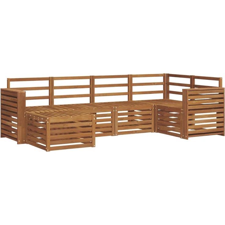 vidaXL Outdoor-Sofagarnitur 6 stk. 5-Sitzer Natur Massivholz Akazie 3375094 – Bild 2