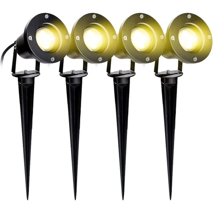Clanmacy LED Gartenstrahler Gartenbeleuchtung mit Erdspieß 4W IP65 Gartenleuchte Warmweiß, LED fest integriert, Warmweiß – Bild 5