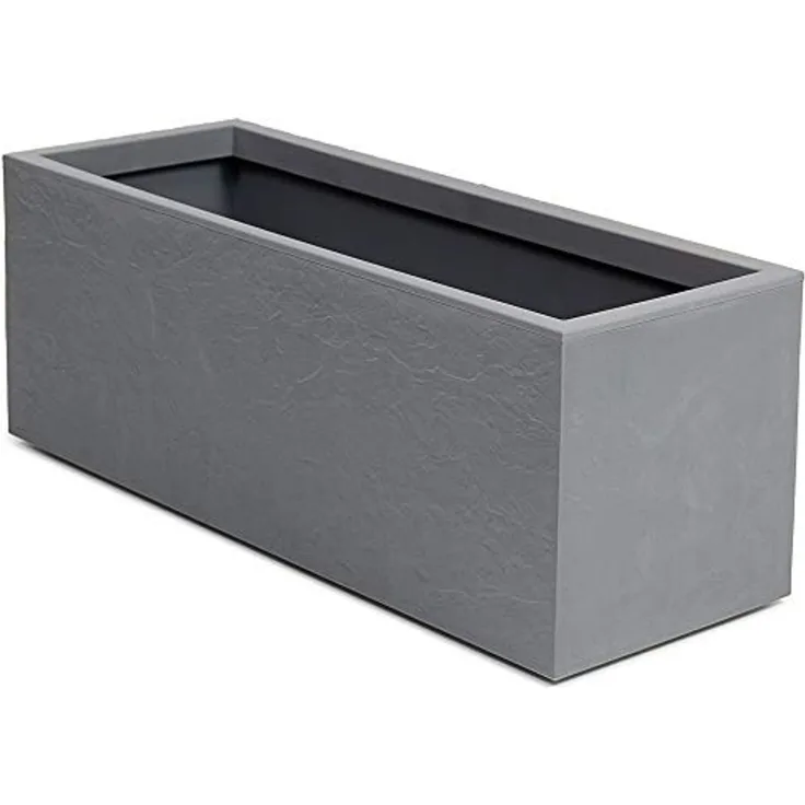 ONDIS24 Blumenkasten Vulkan 57L Gestein/Basalt Optik mit Wasserspeicher Pflanzenkasten, 79.5 x 29.5 x 29.5 (H) cm