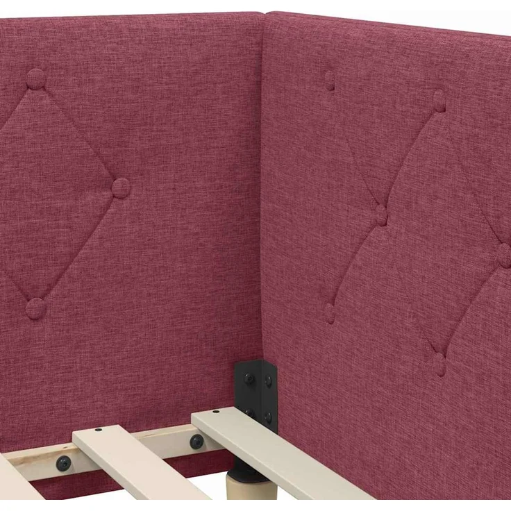 vidaXL Eckbettgestell mit Matratze Weinrot 80 x 200 cm Stoff 3394104 – Bild 9