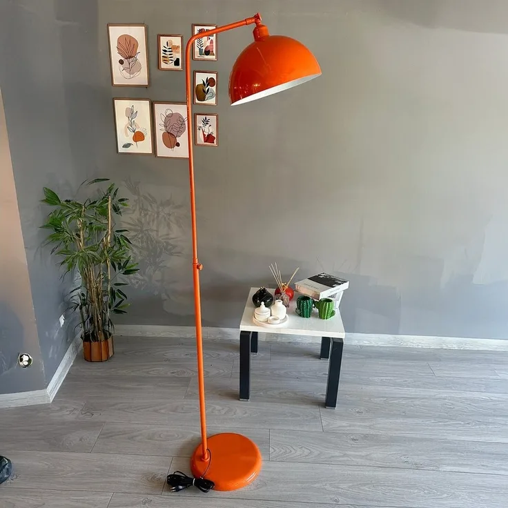 Bamyum Stehlampe Moderne Stehlampe aus Metall mit E27, verstellbarer Lampenschirm, ohne Leuchtmittel, E27, verstellbarer Lampenschirm, Stehluchte mit Ablage