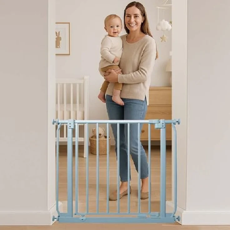 Safetots Elite Sicherheitsschutzgitter, 80cm - 89cm, Mattgrau, Treppenschutzgitter mit Druckmontage, Sicherheitsbarriere, Einfache Installation – Bild 10