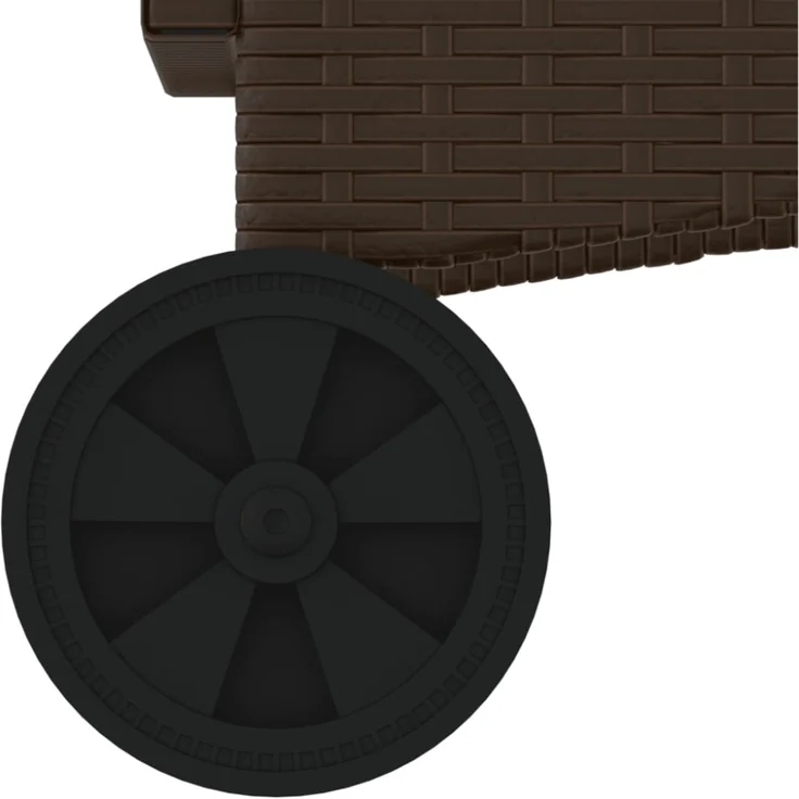 vidaXL Sonnenliege mit Rollen und Auflage Braun Poly Rattan 368309 – Bild 2