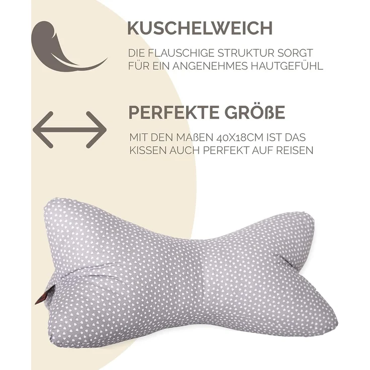 Original Dr. Berger Leseknochen 40 x 18 cm Miniherz Grau – Bild 5