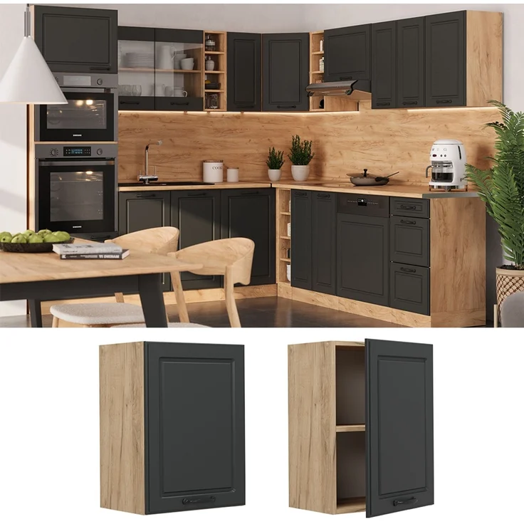 Hängeschrank R-Line Anthrazit Landhaus 45 cm Vicco – Bild 2