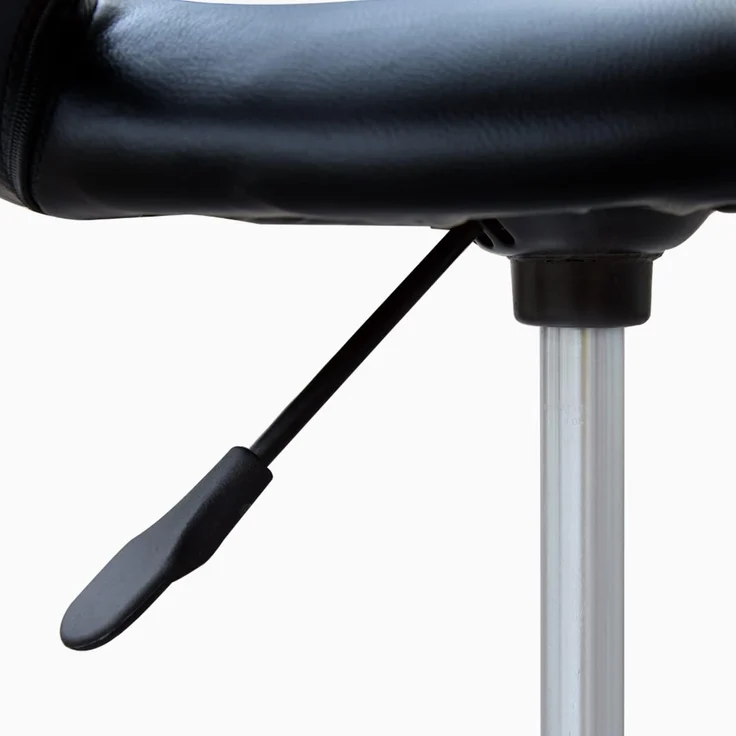 HOMCOM Rollsitz höhenverstellbarer Bürostuhl mit Rollen (Drehhocker, 1 St, Arbeitshocker), PU+Metall, Schwarz, 50 x 54 x 66-78 cm – Bild 9