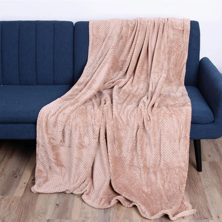 Kuscheldecke "Popcorn" Cashmere Soft-Touch Camel 150x200 cm – Bild 1