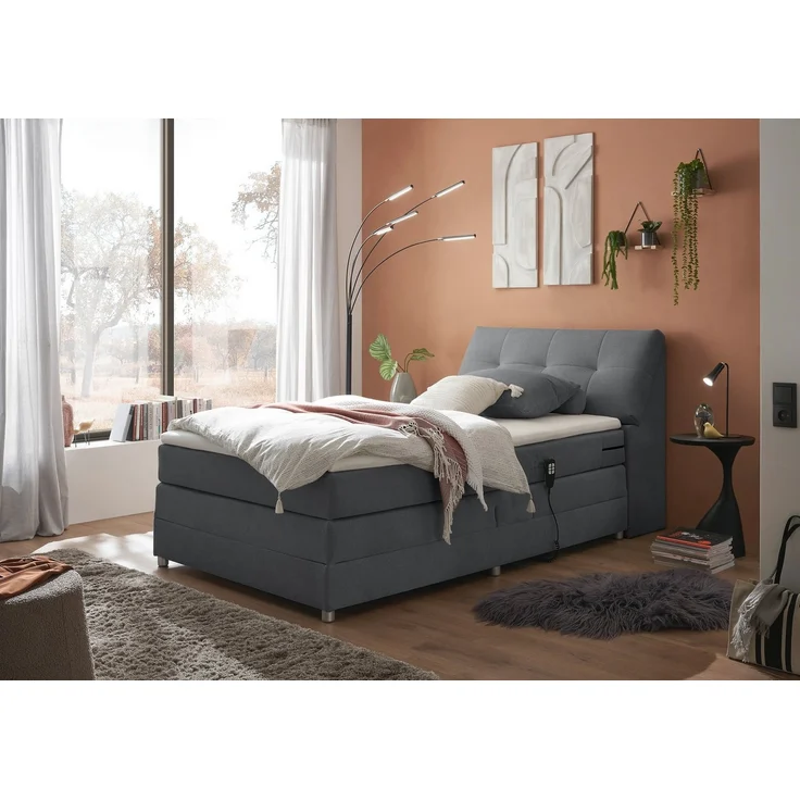 Boxspringbett Toulouse A von Ed Exciting Design Farbe Anthrazit – Motor, Stauraum & Relaxfunktion H2 – Bild 3