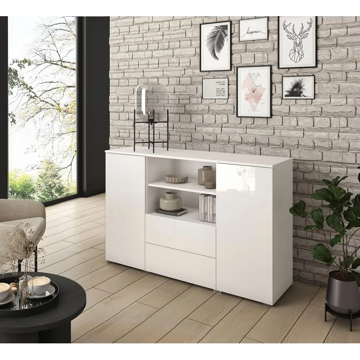 INOSIGN Sideboard PARIS (1 St), Moderne 140cm breite grifflose Kommode, vielseitig einsetzbar