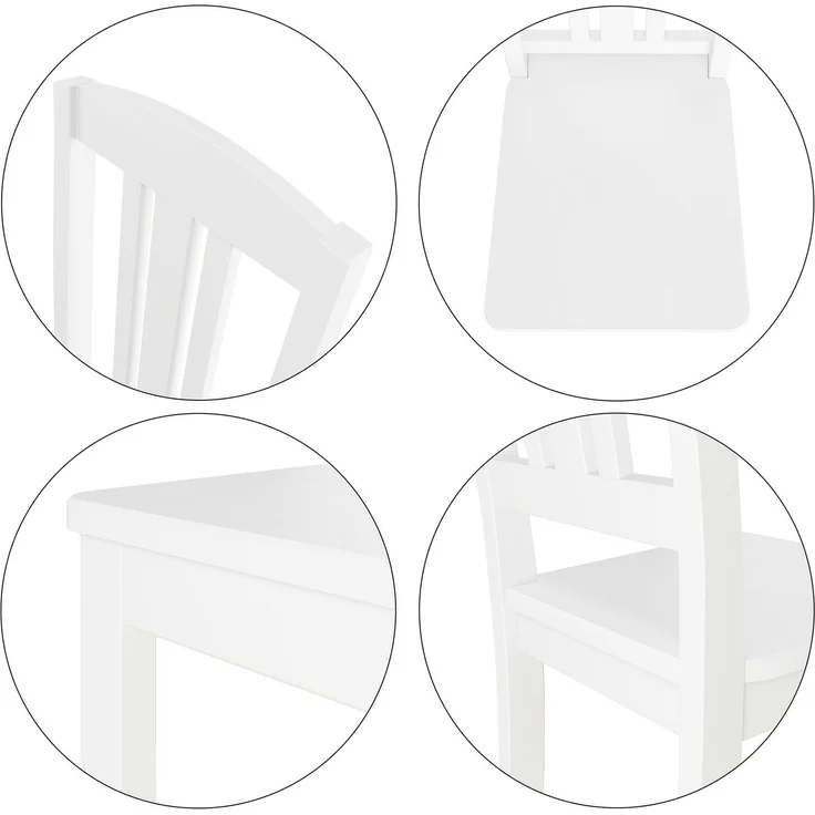 Küchenstuhl Massivholzstuhl Esszimmerstuhl Kiefer Stuhl waschweiß 90.71-22-D W – Bild 7