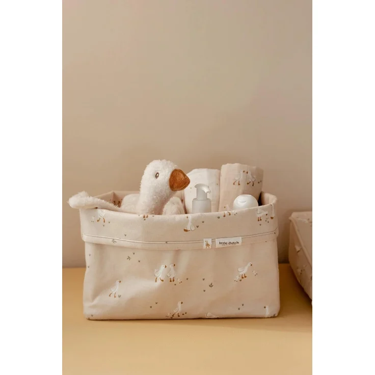 Little Dutch Aufbewahrungskorb Korb Aufbewahrung Körbchen Wickeltisch Organizer Box Großer Korb - Kinderzimmer Badezimmer - Little Goose - Newborn Naturals beige – Bild 4