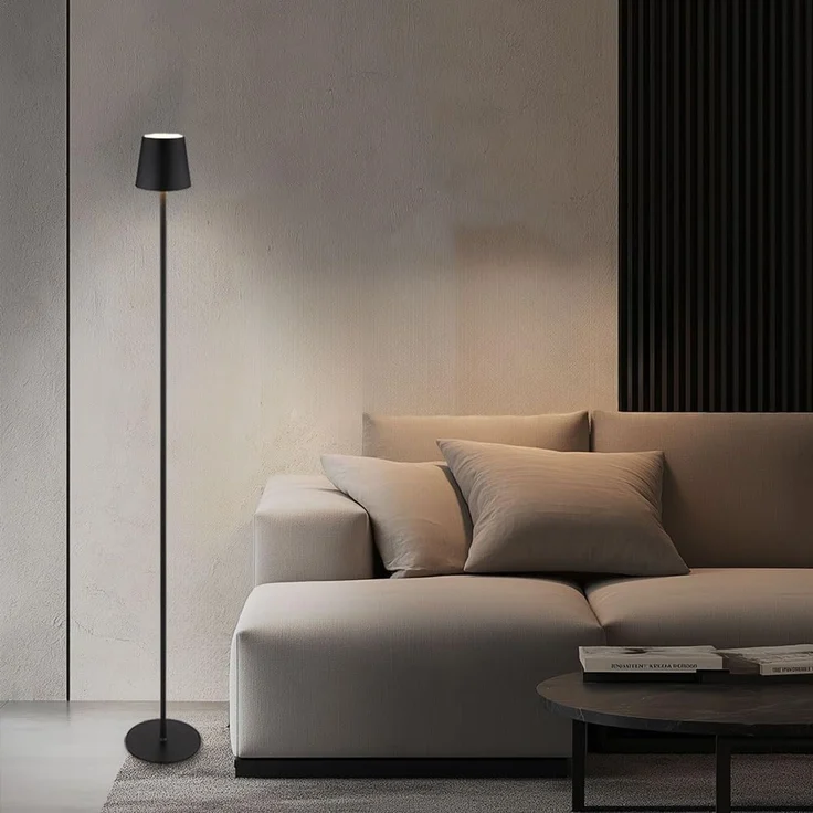 LED Stehleuchte, schwarz, Touchdimmer, IP44, H 120 cm – Bild 3