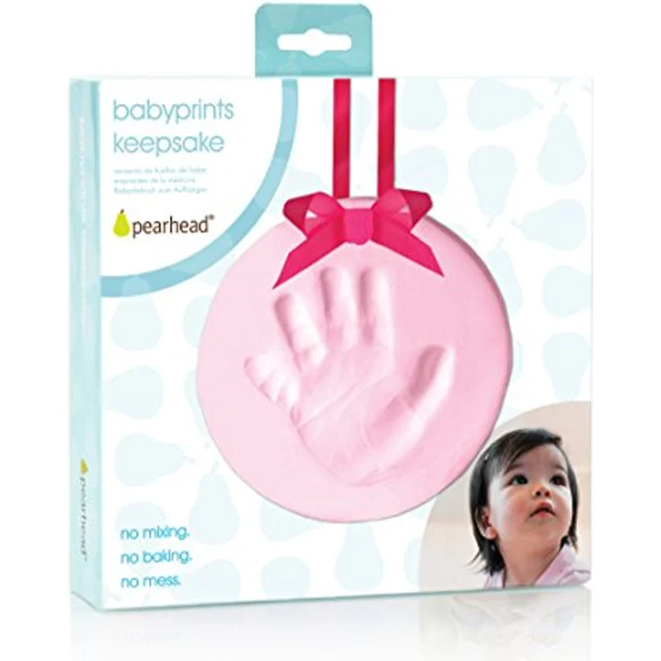 Pearhead 50026 Babyprints Handabdruck oder Fußabdruck Andenken Ornament, weiß – Bild 10